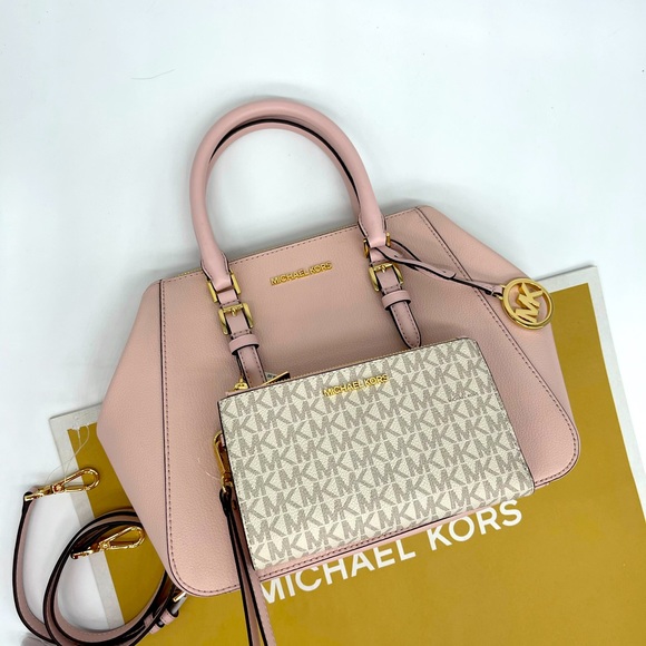 Michael Kors Charlotte Satchel & Double Zip Wallet - Picture 6 of 13